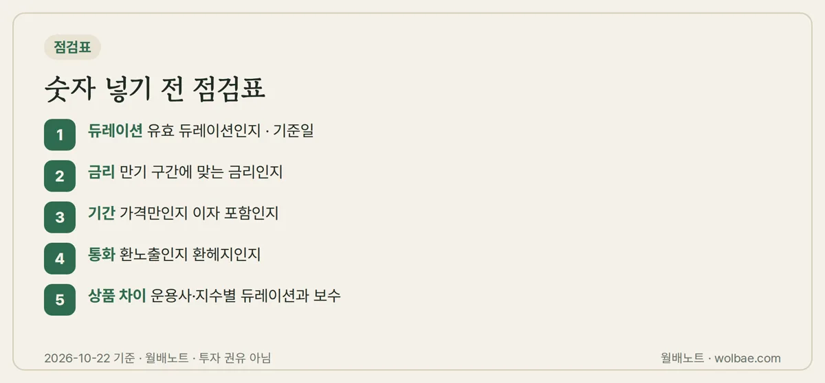 숫자 넣기 전 점검표