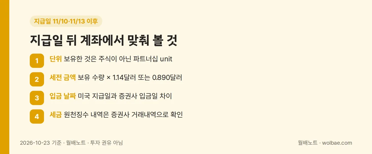 지급일 뒤 계좌에서 맞춰 볼 것